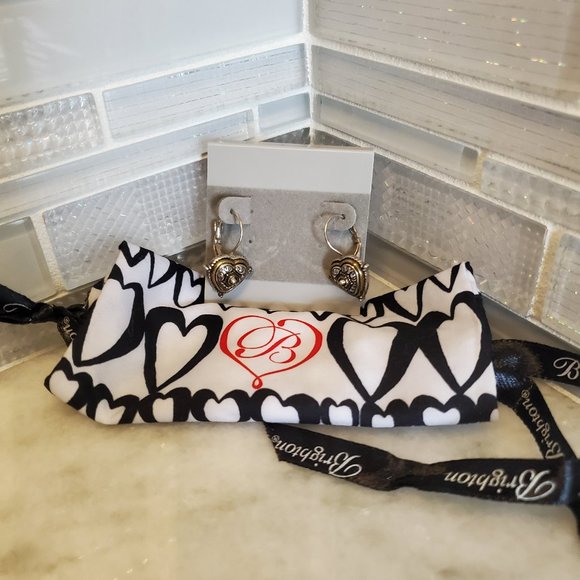 Brighton Heart Two Tone Silver and Gold Leaver Back Earings Rare - Picture 4 of 6